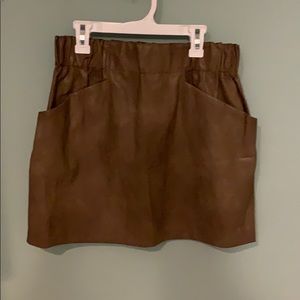 Leather mini skirt